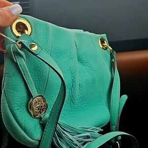 Vince Camuto cross body bag Leather teal. Very soft. Nice pre- loved condition